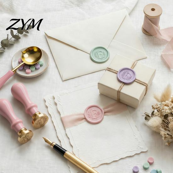 DIY Crafting Accessories Wax Seal Kit, with Sealing Beads Spoon And Candles, Decorative Seals Stamp for Wedding Invitations Envelopes