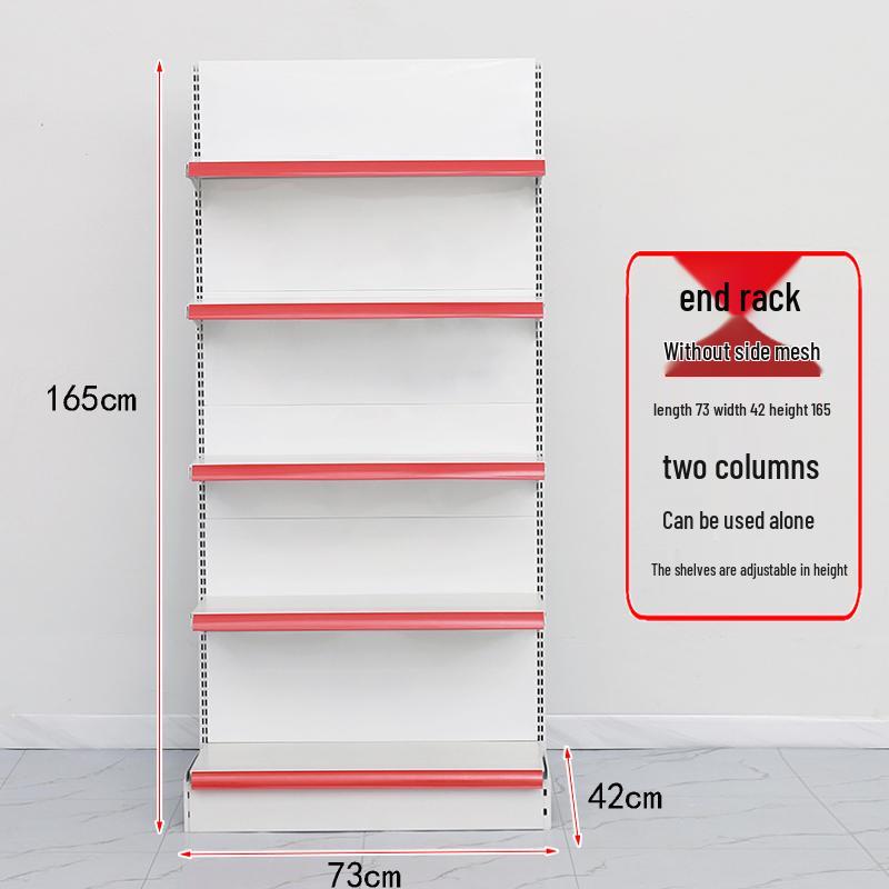 Adjustable Supermarket Display Rack for Snacks and Food, Single/Double-Sided, Ideal for Convenience Stores and Mother & Baby Products.