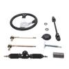 300mm Go Kart Steering Wheel 3 Spoke with 320mm Adjustable Shaft Rack and Pinion Small Gear Pull Rod Rack for 110ml