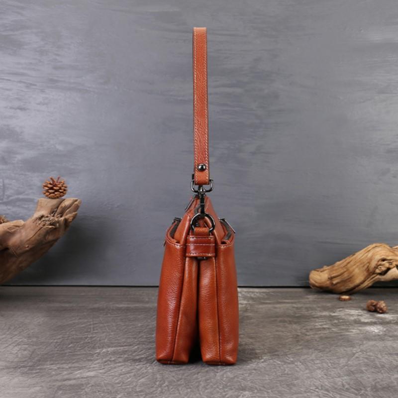 Johnature Genuine Leather Women's Bag Versatile Armpit Bag Commuting Multi-layer Shoulder Crossbody Bag