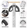 Protractor Angle Finder Stainless Steel Angle Ruler with 0-180 Degrees Adjustable Angle Square 8-Inch Woodworking Ruler for