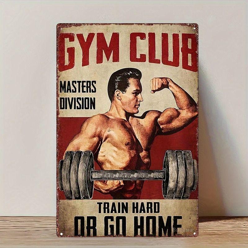Fitness Motivation Metallblechschild Gewichtheben Fitness Poster Man Cave Garage Heimwanddekor 8x12 Zoll