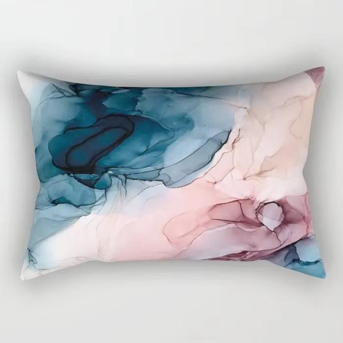 30X50cm Watercolor Stripe Chinese Style Pattern Printing Decorative Living Room Home Furnishing Polyester Rectangular Pillowcase