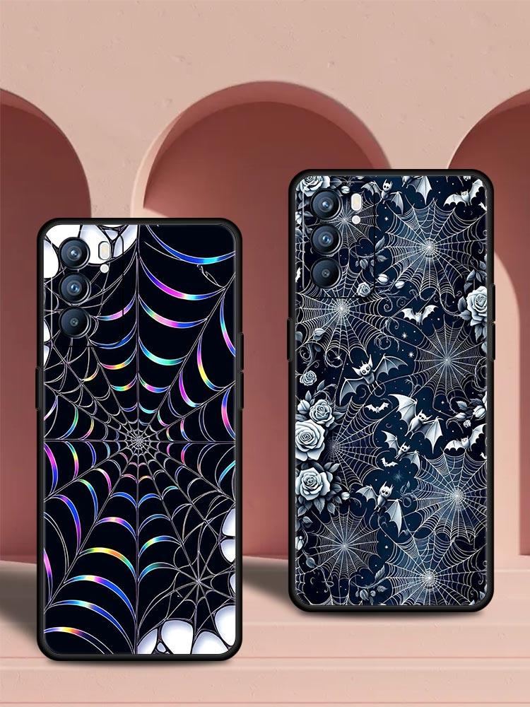 Spider Web Phone Case For Oppo Reno 13 12 11 10 7 F Find X5 X6 A98 A80 A79 A78 A57 A54 A31 A17 Pro 5G Soft TPU Cover Fundas Bags