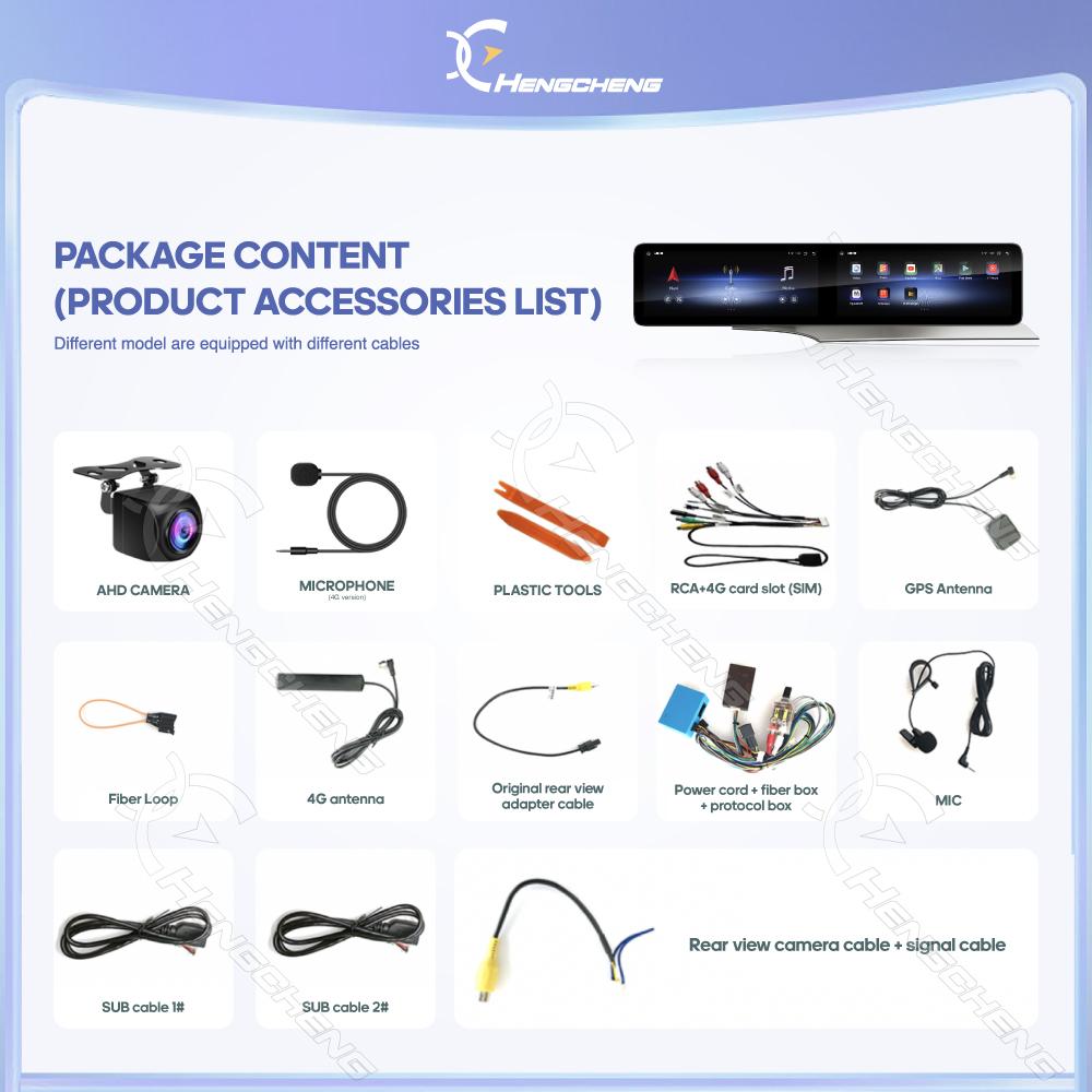 12.3inch Android12 Car Multimedia Video Player For Mercedes Benz C GLC W205 2015-2019 GPS Navigation CarPlay 4G 360Camera wifi