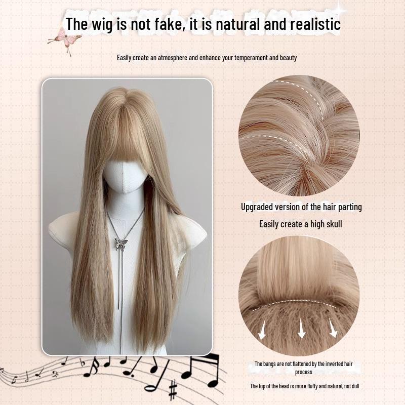 Xiaoyuan Japanese Long Straight Hair Wig - Fashionable, Age-Reducing Full Head Style