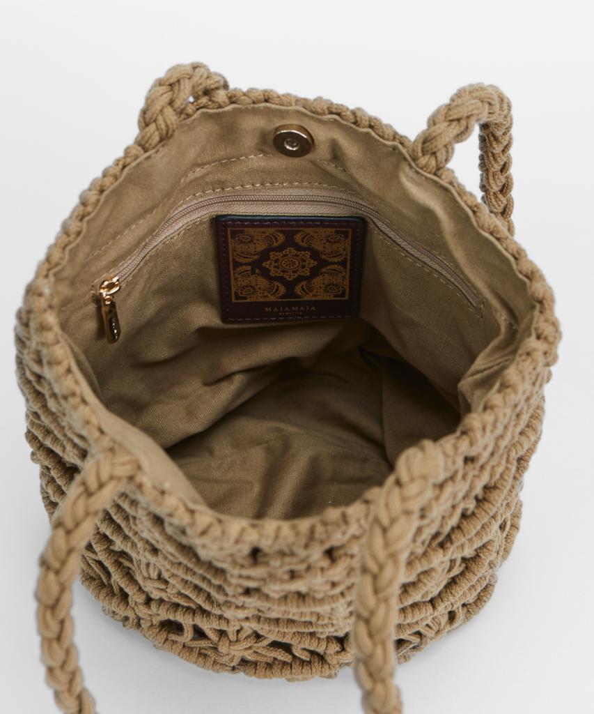 Maia Handcrafted Macrame Shoulder & Tote Bag - Khaki