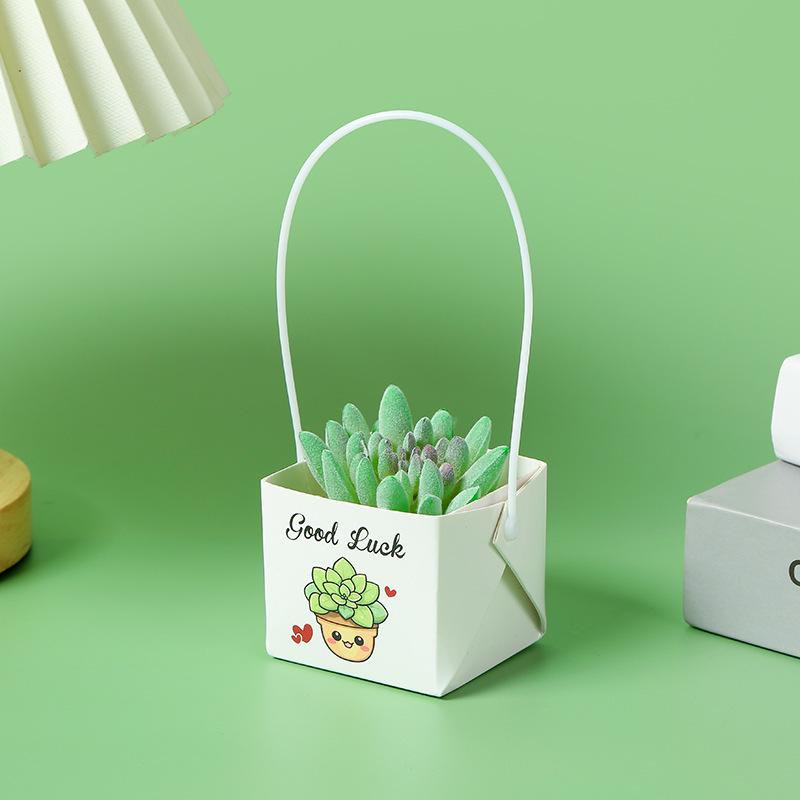 Handmade Waterproof Kraft Paper Succulent Gift Box Pot