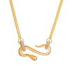 Abstract Curved Snake Pendant Necklace Shiny Stone Tube Curb Chain Minimalist Statement Neck Jewelry for Women Daily Party Wear