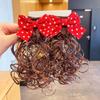 2pcs Chinese Style Baby Wig Hairpin Cute Red Bowknot Hairclip Children's Bow Wig  New Year Festive