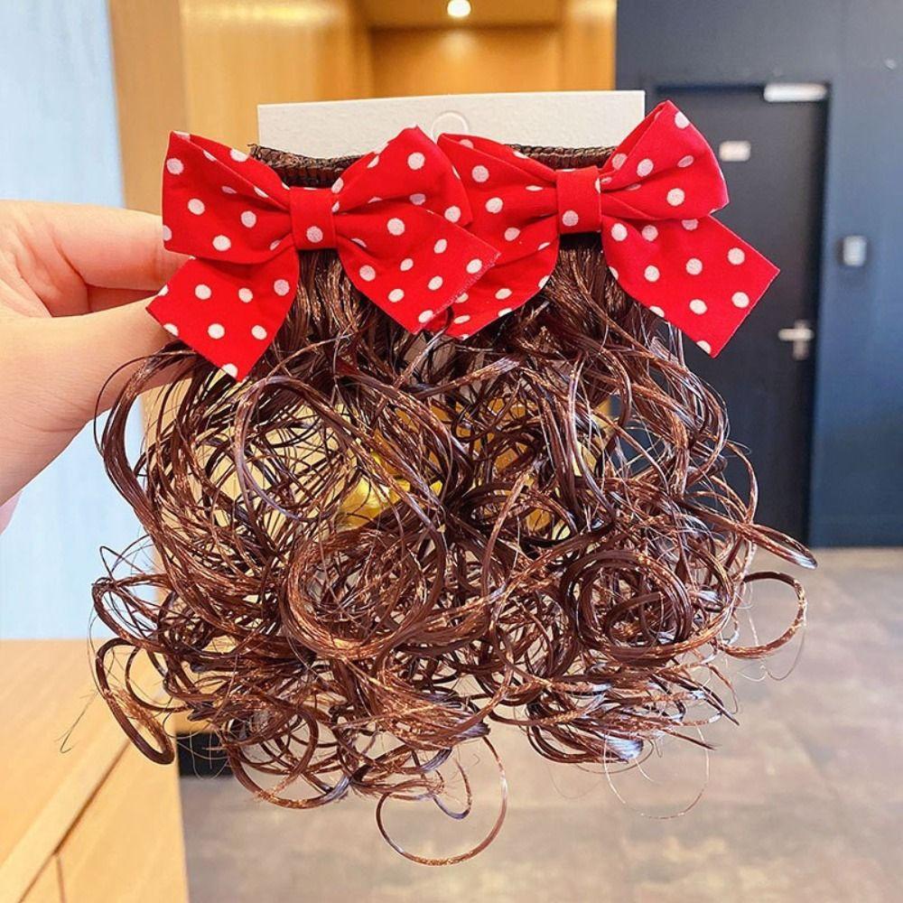 2pcs Chinese Style Baby Wig Hairpin Cute Red Bowknot Hairclip Children's Bow Wig  New Year Festive