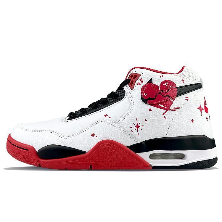 Nike Flight Legacy Mid top Vintage Basketball Shoes Unisex Black White Red BQ4212-100(Team40-)
