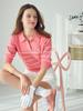 LORDLOAR Signature Striped Collar Knit Pink