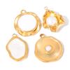 4Pcs Stainless Steel Shell Pearl Charm Pendants Drop Oil Dot Drill Craft DIY Jewelry Making Necklace Bracelet Accessories