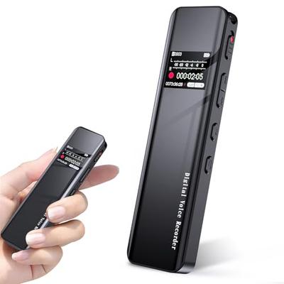 MEYDLL 16GB Compact Voice Recorder with 1536kbps Sound Quality and VOR Voice Detection, Long Recording Time, One-Touch Recording, Repeat Playback, Var