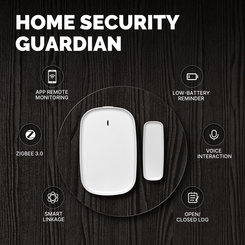 MOES Tuya ZigBee Smart Window Door Gate Sensor Detector Smart Home Security Alarm System Smart Life App Remote Control