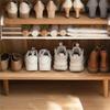 Adjustable Shoe Rack Under-Shelf Holder With Hanging Basket For Home Shoe Cabinet Space-Saving Layered Organizer