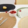 38cm Round Braided Placemat Fringe Paper Table Mat Hand Woven Non-slip Insulation Place Mat Tea Cup Pad Dining Table Decoration