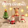 Creative Christmas Ornaments Holiday Party Decoration Cartoon Santa Claus Snowman Resin Ornaments Miniature Scene Layout