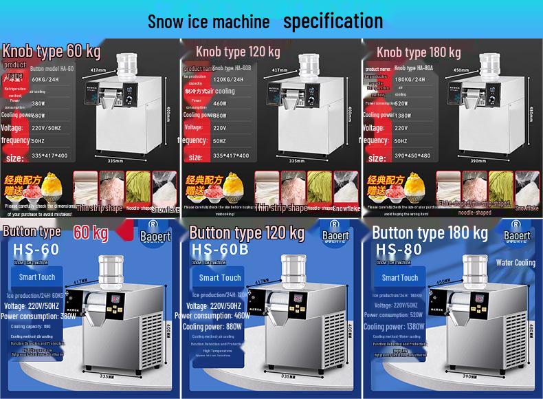 Automatic Fruit Drink Snow Ice Maker for Street Stalls and Shops