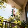Colorful Metal Wind Chimes Wooden Top Hanging Decor With Flower Beads Wind Chime For Home Garden Patio Terrace Decor Wind Chimes