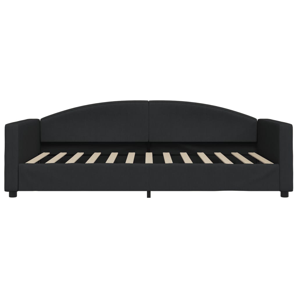 Extendable Daybed with Drawers Black 100x200 cm Fabric