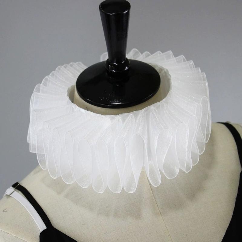 Vintage Kołnierz Kryza na Szyję Zestaw Falban Mankietów Renesans Elżbietański Steampunk Kostium Cosplay Akcesoria na Imprezę Halloween