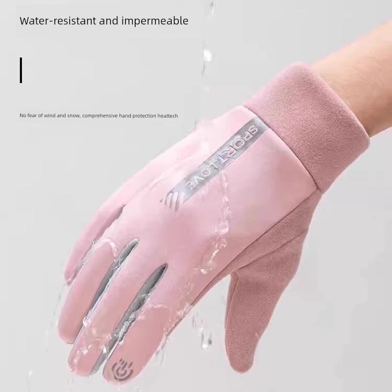 Winter Gloves Are Windproof, Waterproof, and Touch-Screen Compatible for Couples, Men and Women, for Winter Cycling and Skiing, with Added Fleece for