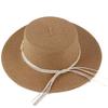 Spring and summer women's fashion shell braided flower belt decorative flat top top hat British lady style small straw hat vacation visor
