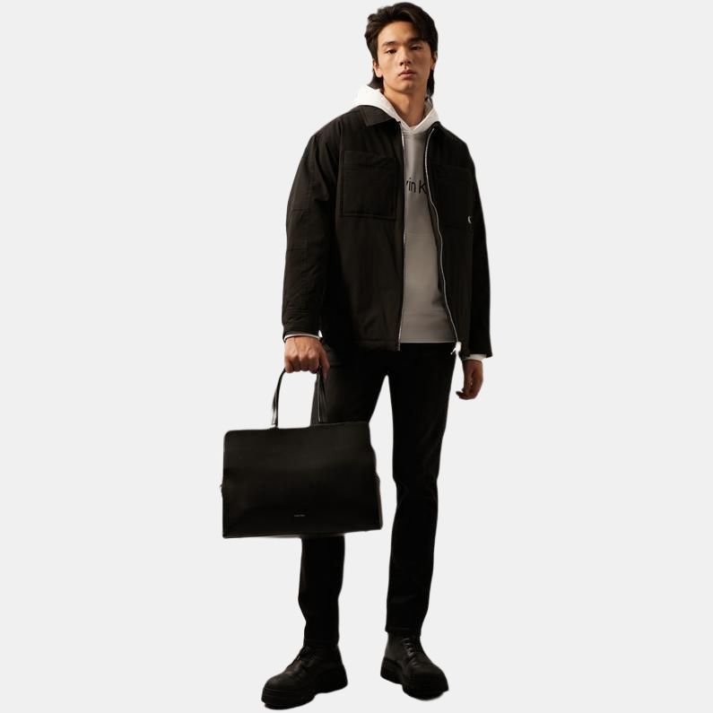 Calvin Klein Reversible Zipper Collar Jacket Men Outerwear Space-Black J326601
