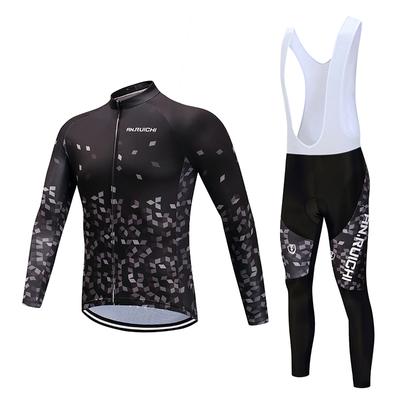 Tricou pentru bicicletă Set de îmbrăcăminte ciclism bărbați cu mânecă lungă pantaloni albi cu salopete haine de bicicletă costum