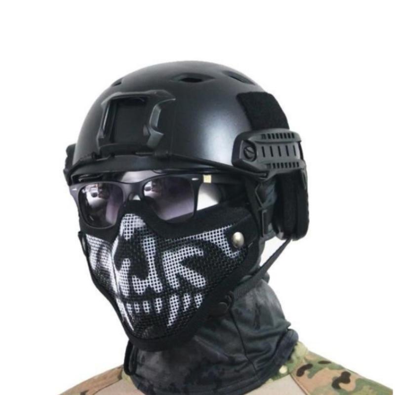 Mască Airsoft, Mască pentru față jumătate inferioară Airsoft Plasă metalică de oțel pentru pistol BB, joc CS, paintball, împușcături, cosplay