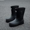 Bundle Rain Shoes Men's Medium Tube Non-slip Waterproof Shoes Platform Rain Boots Outdoor Water Boots Thermal Rubber Shoes Men's Fashion