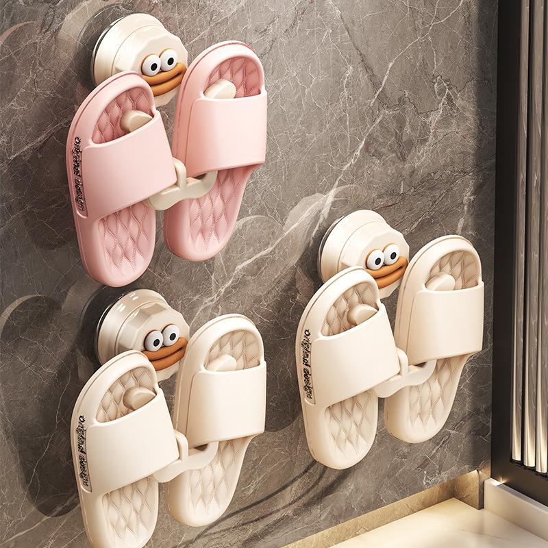 Bathroom Slipper Rack No Punching, Storage Hook, Bathroom Slipper Hanger, Toilet Door Rear Suction Cup Rack, Wall Hanging