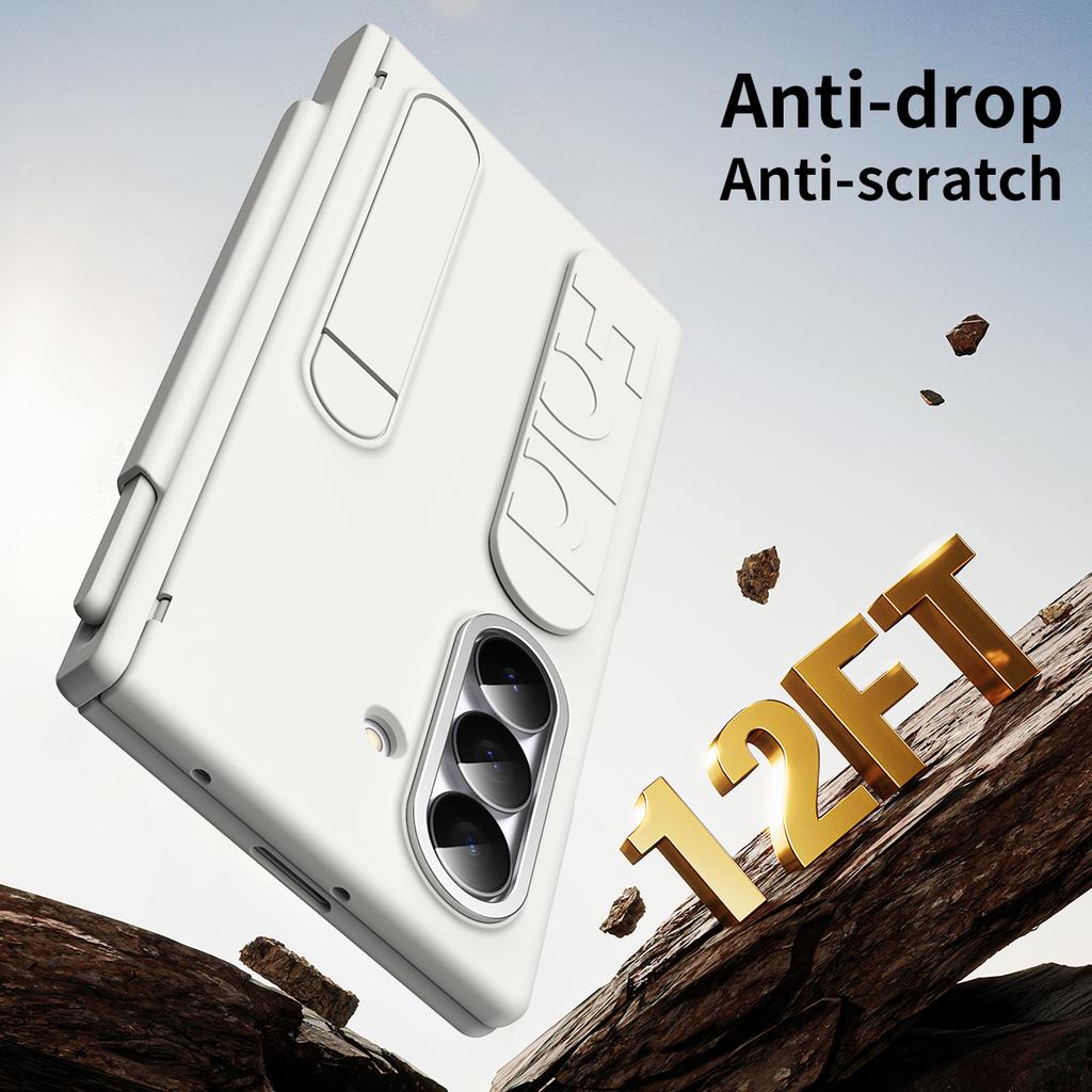 Pour Samsung Galaxy Z Fold6 5G Coque Béquille Dragonne PC Dur Housse de Téléphone avec Fente pour Stylet