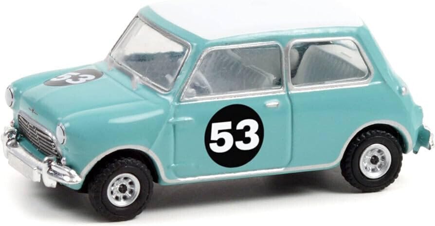 Greenlight Morris Mini Cooper S Blue Greenlight Vintage Ad Cars Morris Mini Cooper S Diecast Car 1/64 [Used]