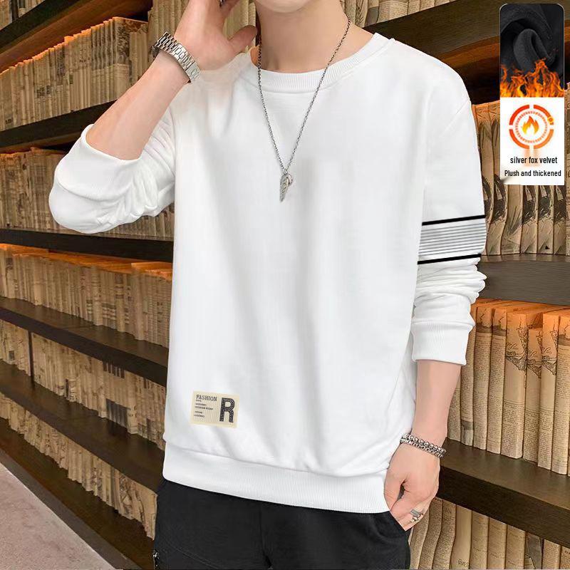 Men's & Women's Trendy Fleece-Lined Crew Neck Sweatshirt - Versatile Loose Fit for Fall & Winter