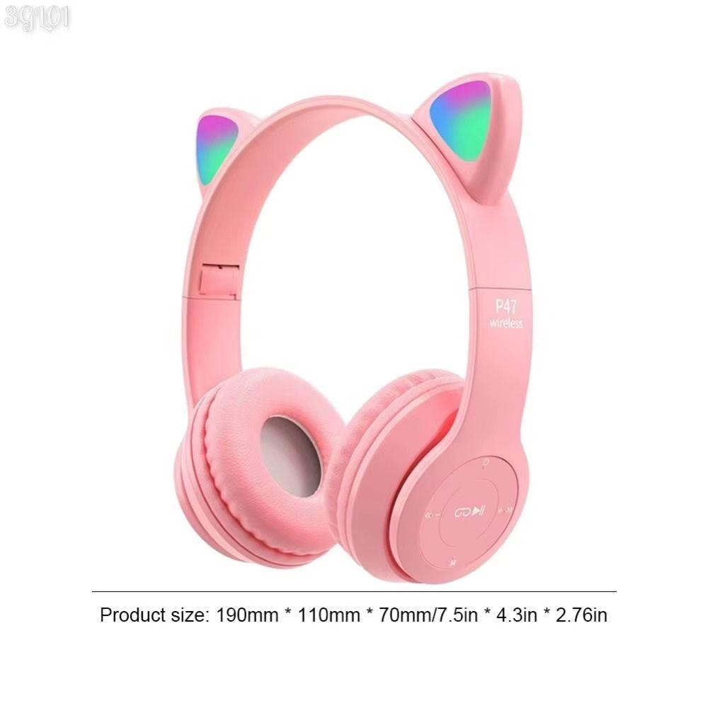 Luminous Cat Ear Wireless Headphone Bluetooth Over Ear Earphones  Kids Children