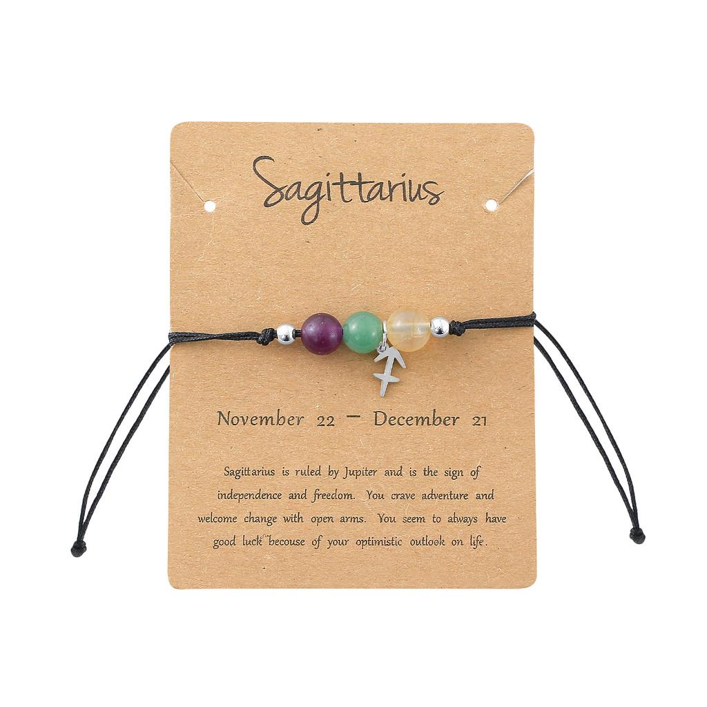 Astrology Gemstone Wristband Unique Water Crystal Constellation Handcrafted Unisex Accessory
