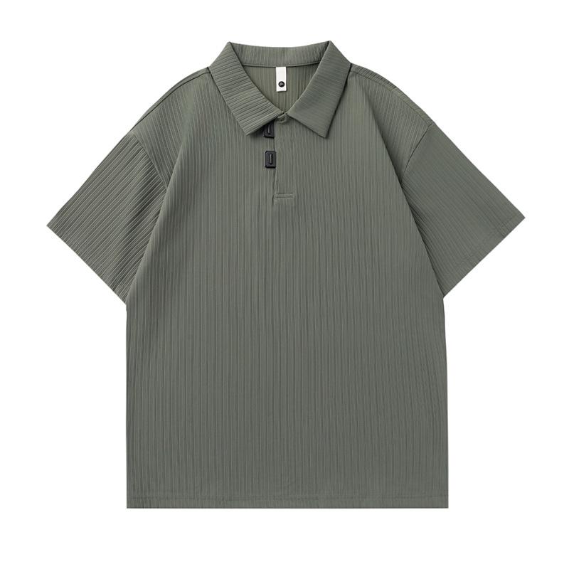 

Mu Qiu Men s Quick-Dry Striped Polo Shirt – Casual Cool American Streetwear 2XL (80-90 kg)