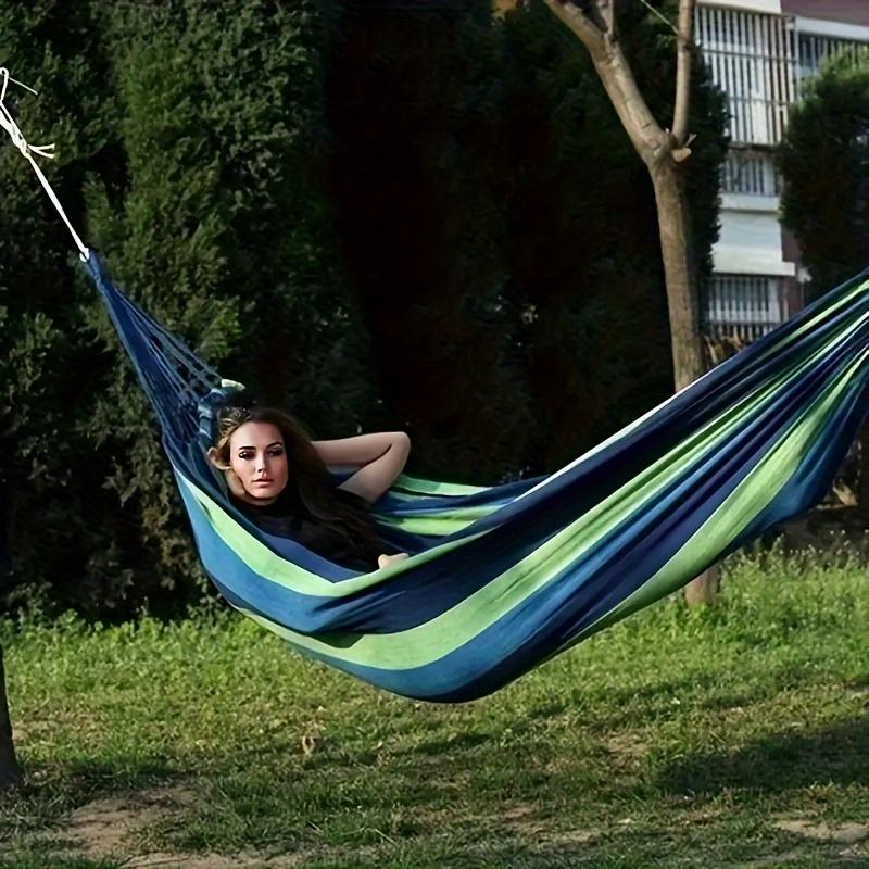 Heavy-Duty Outdoor Hammock, 450lbs Capacity, Durable and Portable, Includes Tree Straps and Travel Bag, Ideal for Camping