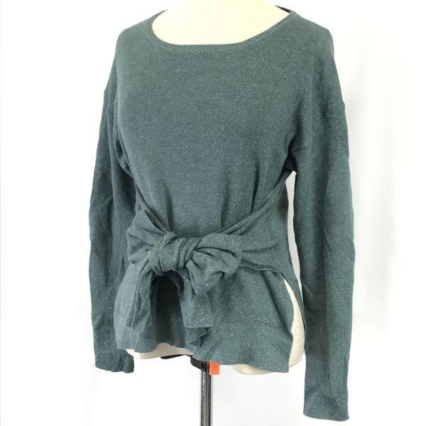 

Balcony and Bed Waist Ribbon Long Sleeve Sweater Women’s Free Green