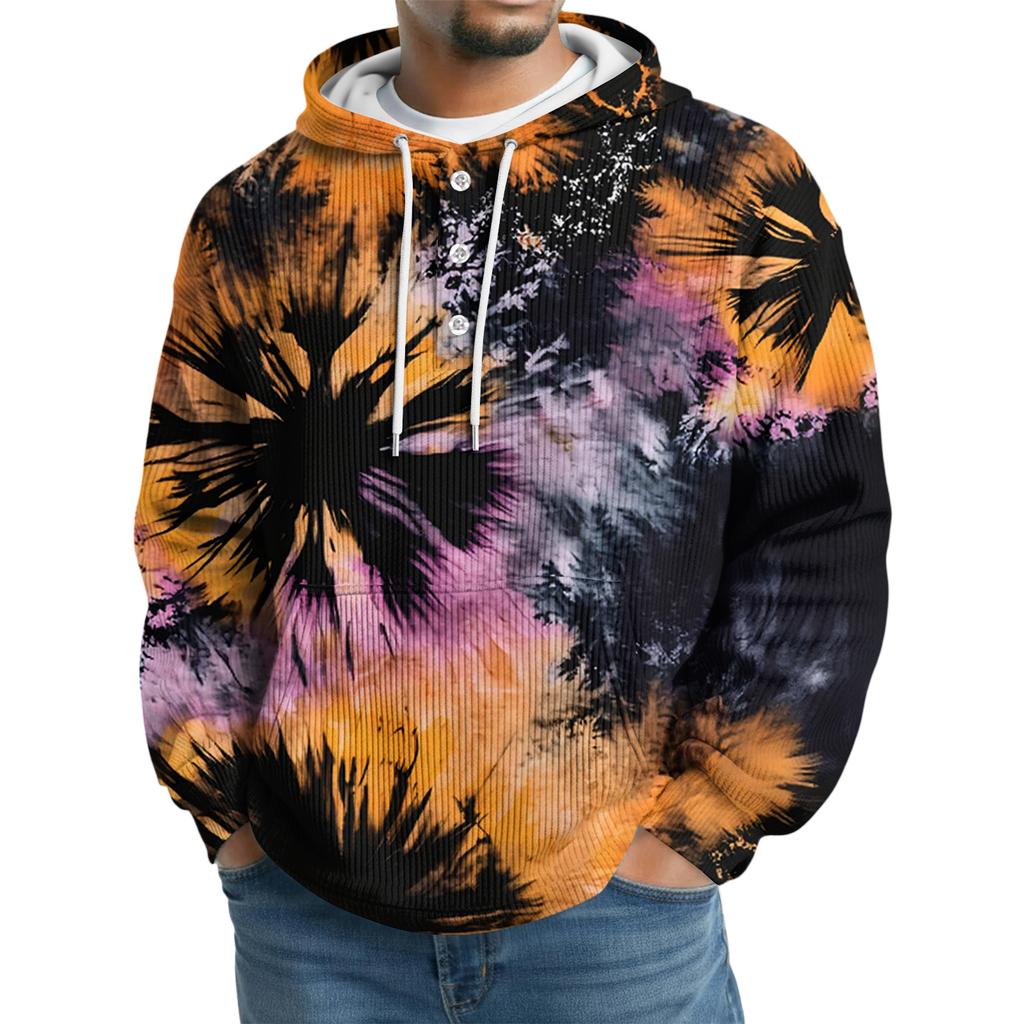 Men's Knit Hooded Sweatshirt Casual Long-Sleeve Sweatshirt