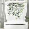 Floral Toilet Lid Decal Seat Self Adhesive Strong Stickiness Decorative Waterproof Removable Plant Leaves Flowers Sticker Flower