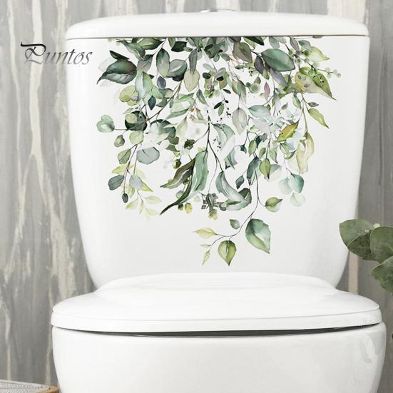 Floral Toilet Lid Decal Seat Self Adhesive Strong Stickiness Decorative Waterproof Removable Plant Leaves Flowers Sticker Flower