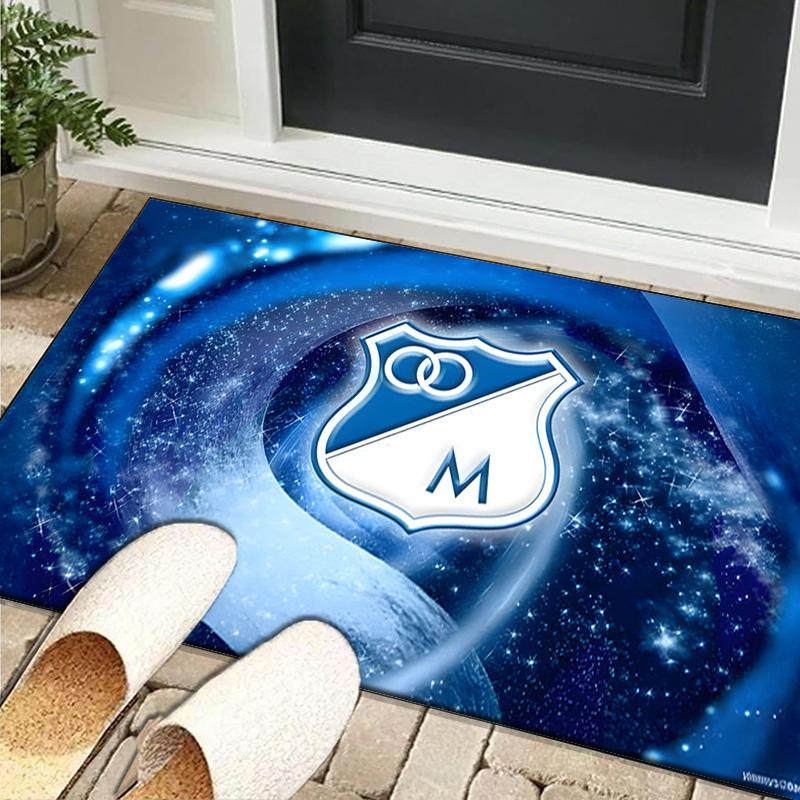 1PC rug Blue And White Shield Millonarios Carpet, Chair Rug,Area Rug for Office Bedroom living rooms bedroom, Doormat decor Christmas fan gifts