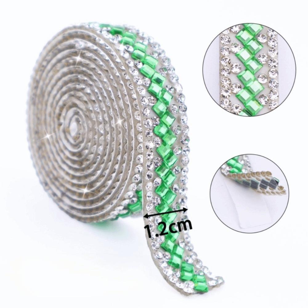 3 Yards Self Adhesive Glass Rhinestone Flexible Sparkling Rhinestone Strip Shiny DIY Decoration Apparel Accessory Clothing Decor