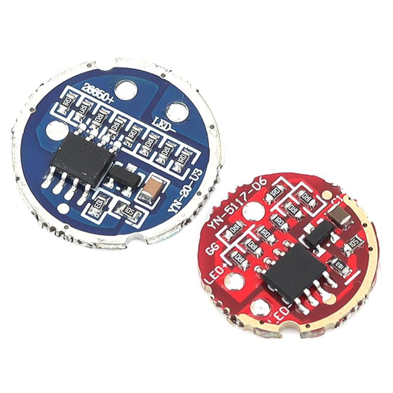 10W T6 L2 U2 LED Flashlight Driver Module 17MM 20MM Red & Blue PCB Dimmable Torch Constant Current Control