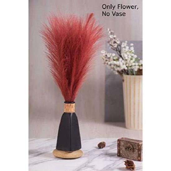 6 Pcs Faux Pampas Grass Small Fluffy Artificial Flowers Fake Flower for Home, Office,Bedroom, Table, Festive Decoration and Craft Items Corner