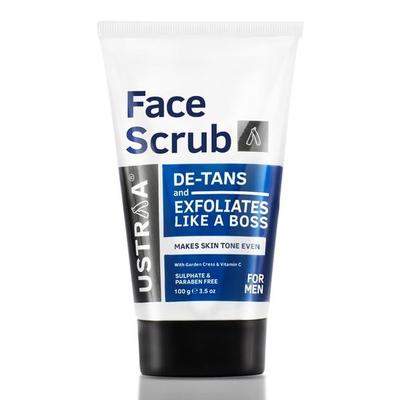 Face Scrub -100g - De-Tan Face Scrub for Men | Exfoliation & Effective Tan Removal with Bigger Walnut Granules